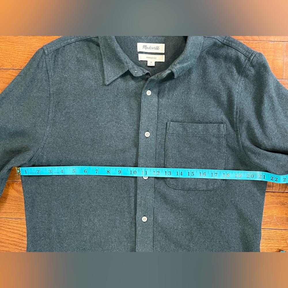 Madewell Perfect Fit Flannel Shirt Dark Green Men’s M Soft Cotton - Picture 6 of 9